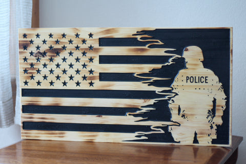 American Flag, Policeman